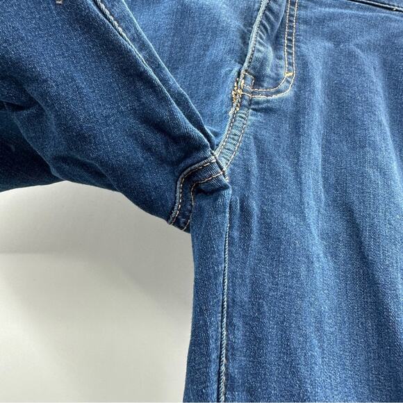 We The Free People Riley Slit High Rise Split Hem Dark Wash Skinny Jeans Size 25 - Picture 5 of 10